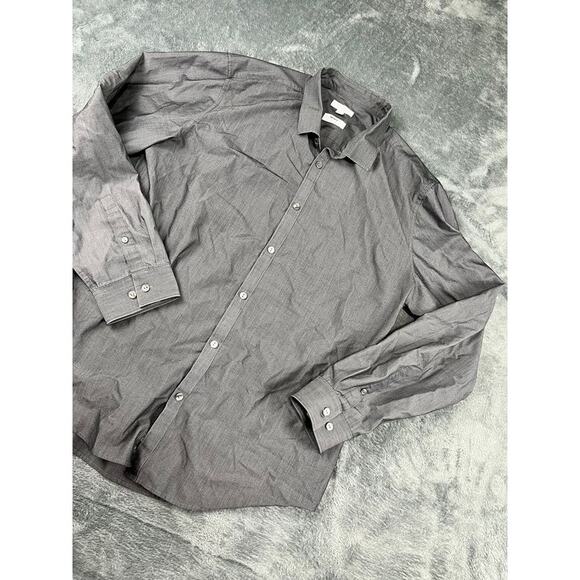 Calvin Klein Infinite Slim Fit Dress Shirt Men’s XL Gray Excellent - Picture 6 of 9